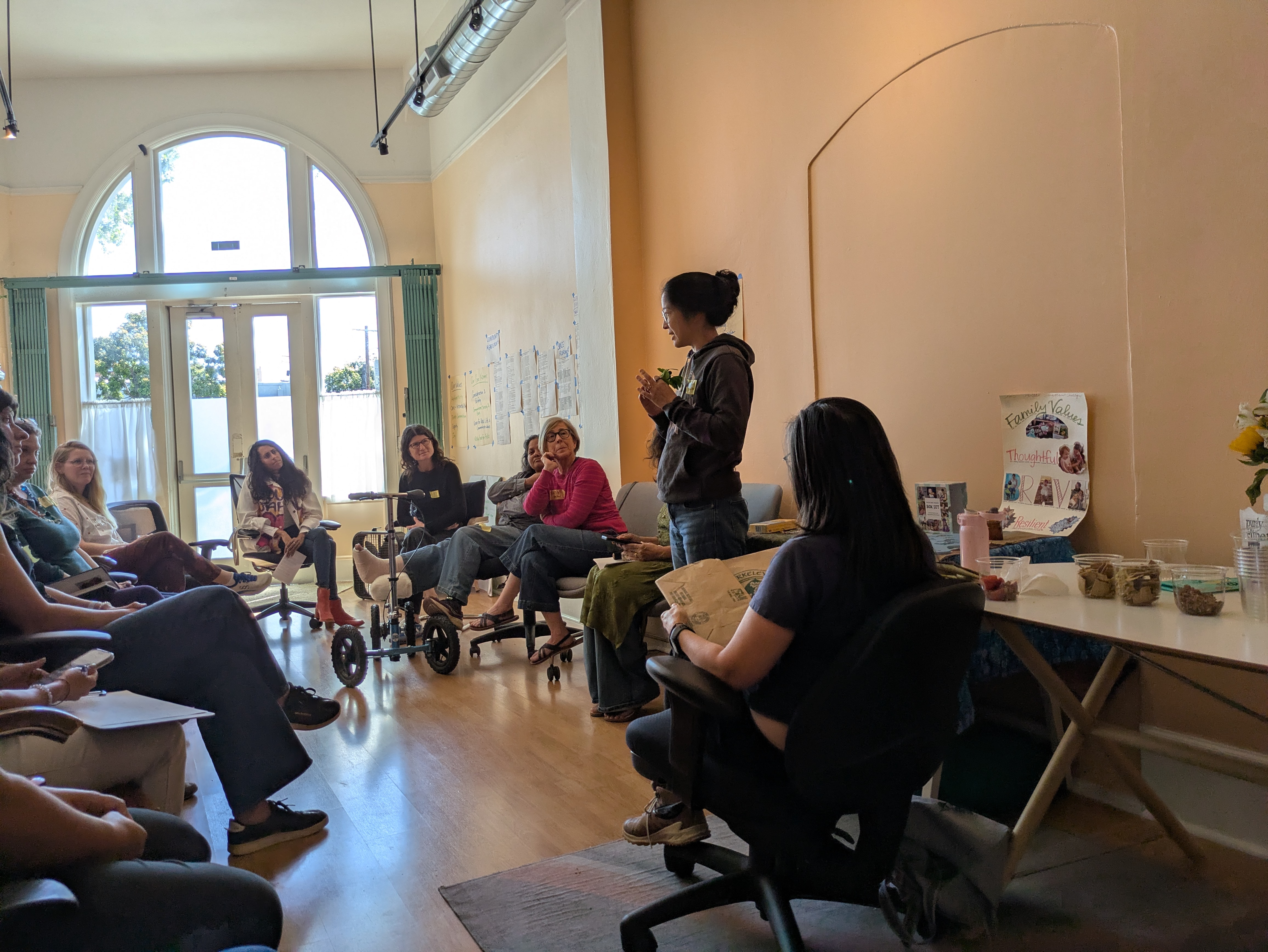 A growth circle gathering at Our Space Berkeley